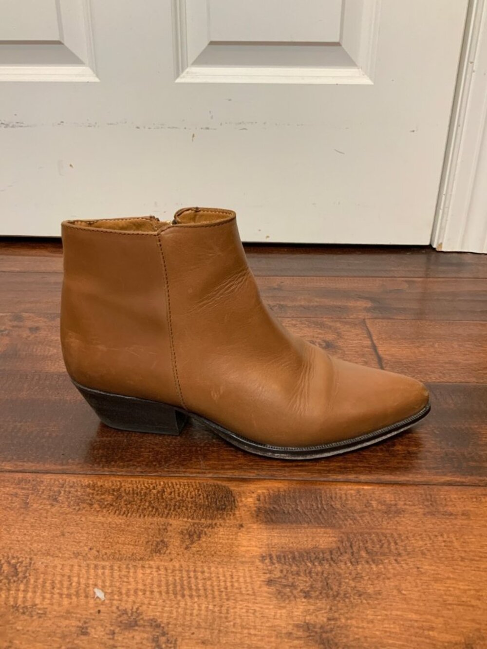 Thursday Boots Toffee Brown Leather Block Heel Ankle Booties, Size 7.5